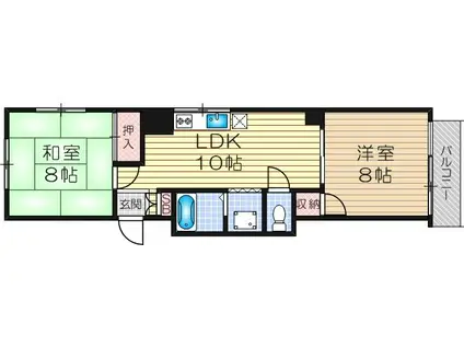 アンビロン晴光(2LDK/5階)の間取り写真