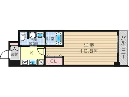 ウィステリアコート(1K/2階)の間取り写真