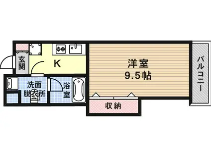 W.O.B.TSUKAMOTO(1K/3階)の間取り写真