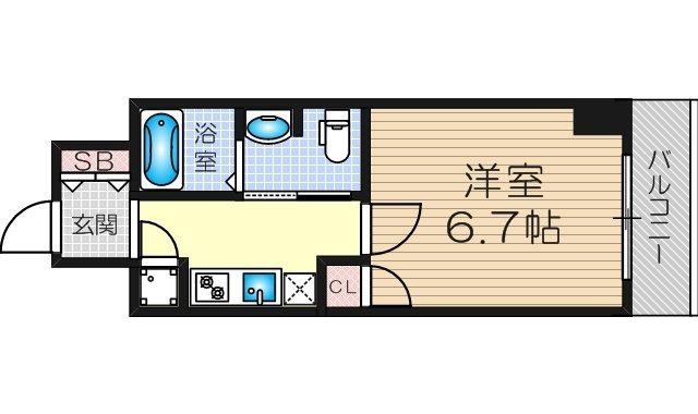 レジュールアッシュPREMIUM TWIN-1(1K/12階)の間取り写真