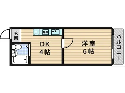 マンションクインビー(1DK/3階)の間取り写真