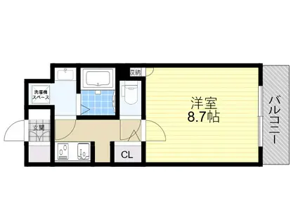 プロシード大阪西バロンドール(1K/7階)の間取り写真