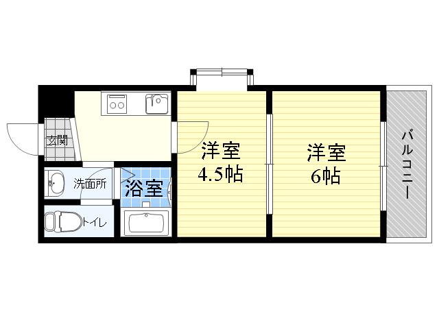 RIORA塚本Ⅰ(1K/4階)の間取り写真