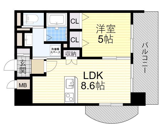ラグゼ新大阪Ⅰ(1LDK/7階)の間取り写真