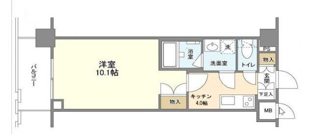 REーBE東三国(1K/6階)の間取り写真