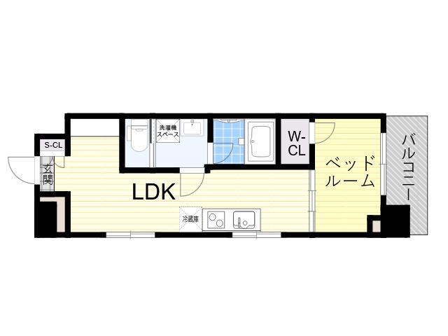 REーBE東三国(1LDK/7階)の間取り写真