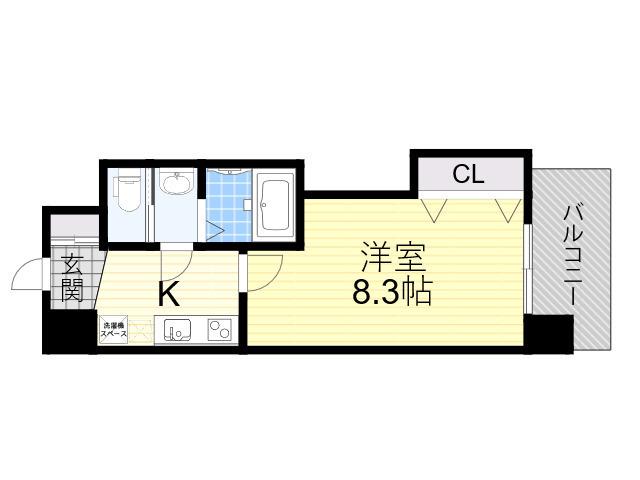 ラグゼ新大阪南(1K/3階)の間取り写真