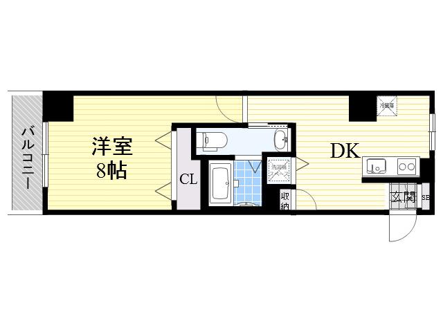 CRUM-1(1DK/2階)の間取り写真