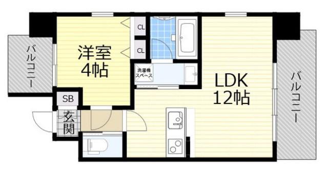 CITY SPIRE西中島(1LDK/6階)の間取り写真