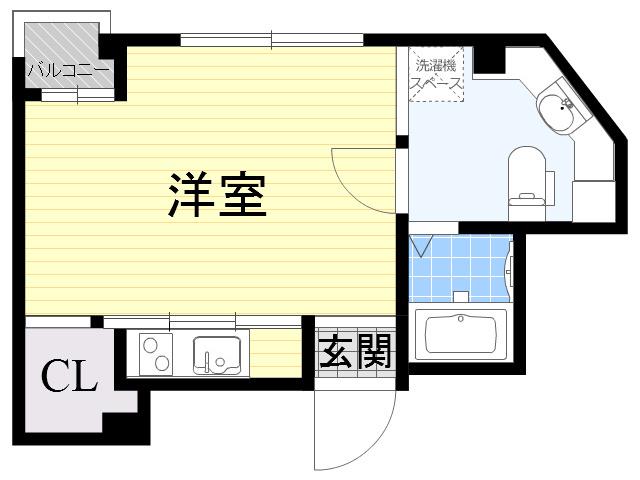 ベルグランデ新大阪(ワンルーム/4階)の間取り写真