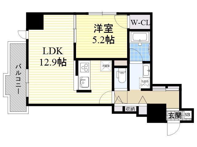 ブロッサム十三(1LDK/3階)の間取り写真