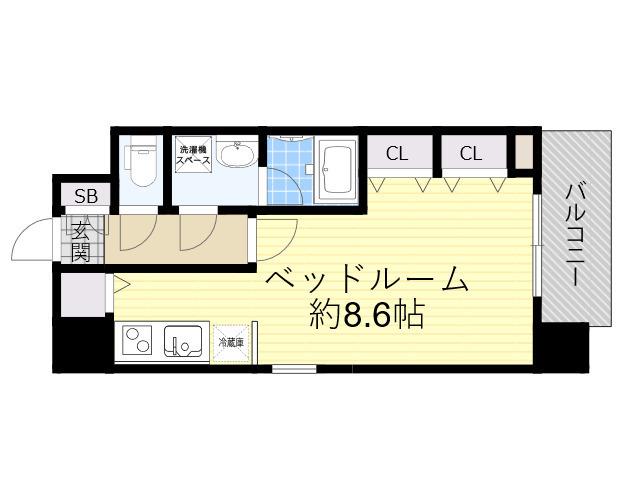スプランディッドⅡ(ワンルーム/6階)の間取り写真