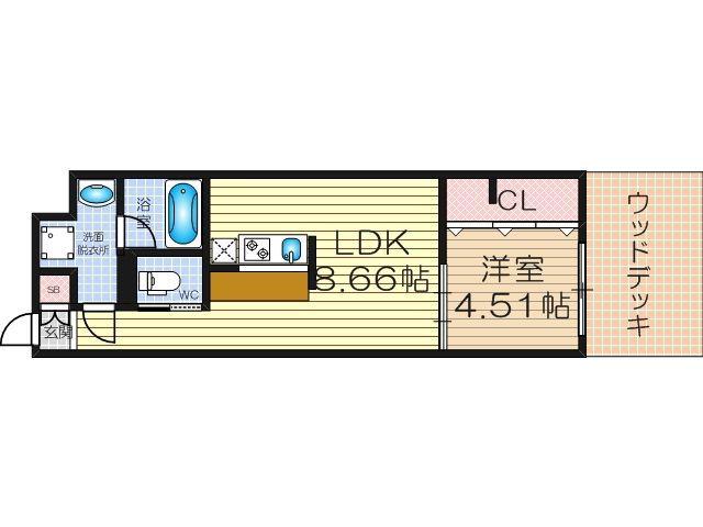 ガレリア加島(1LDK/3階)の間取り写真