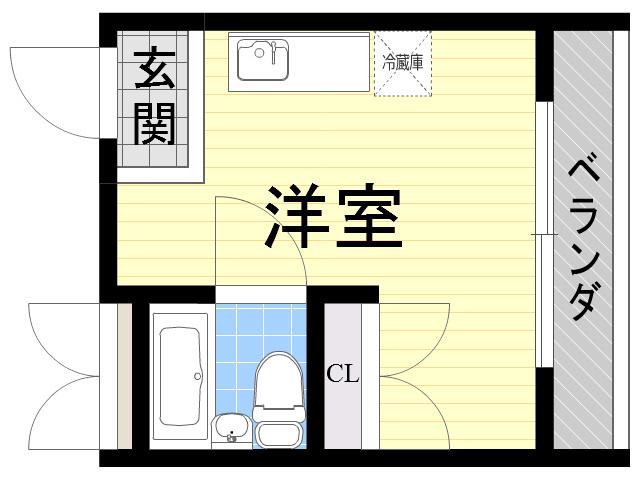 プレアール佃(ワンルーム/1階)の間取り写真