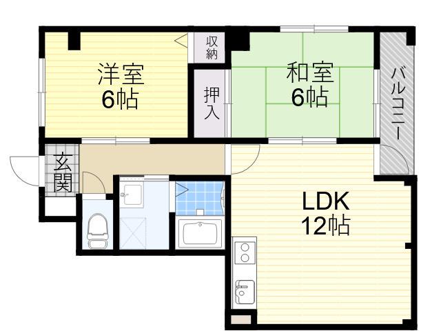 サニーハイツ(2LDK/2階)の間取り写真