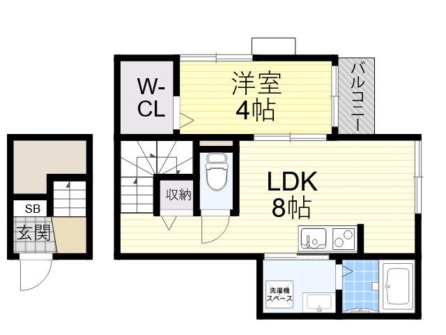 GARNET(1LDK/3階)の間取り写真