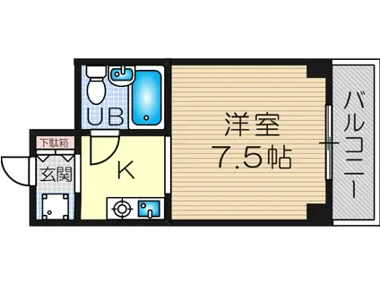 パレスフォー塚本(1K/3階)の間取り写真