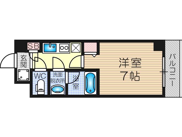 U RESIDENCE新大阪(1K/7階)の間取り写真