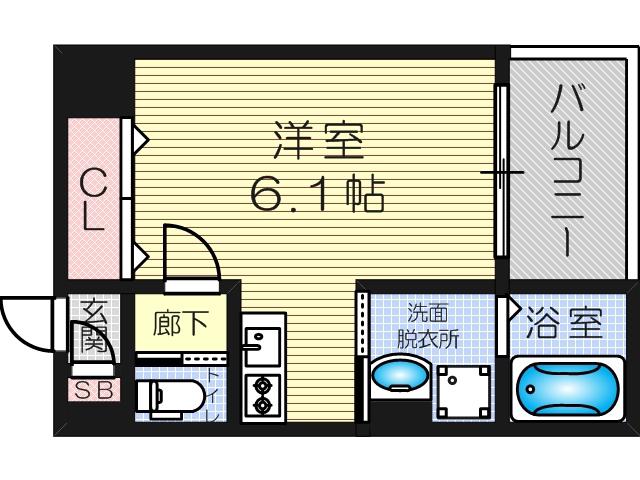 REVITA加島(1K/1階)の間取り写真