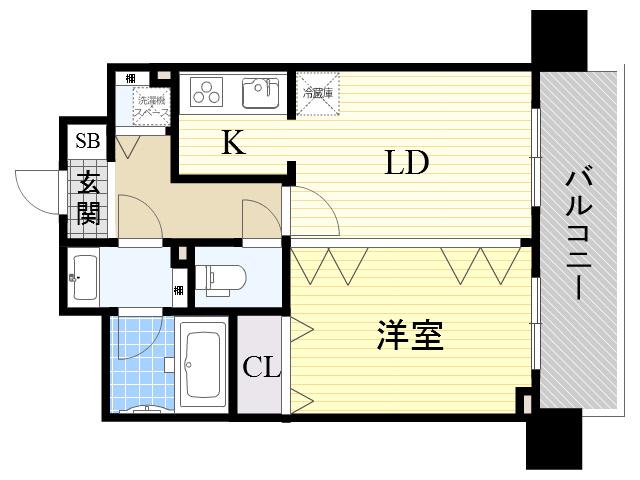 リーガル新大阪駅前(1LDK/5階)の間取り写真