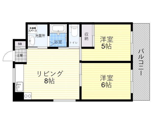 オリンピヤコープ(2LDK/2階)の間取り写真