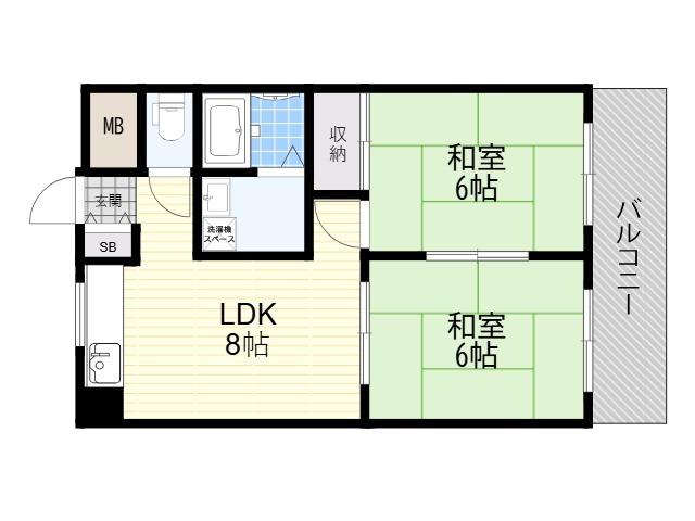 オリンピヤコープ(2LDK/3階)の間取り写真