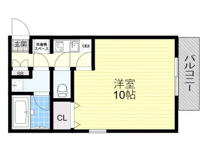 グラスロード新大阪(1K/4階)の間取り写真