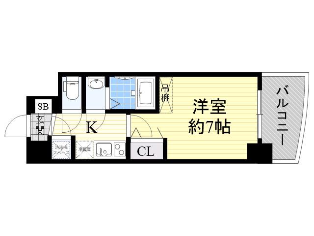 セレニテ新大阪カルム(1K/3階)の間取り写真