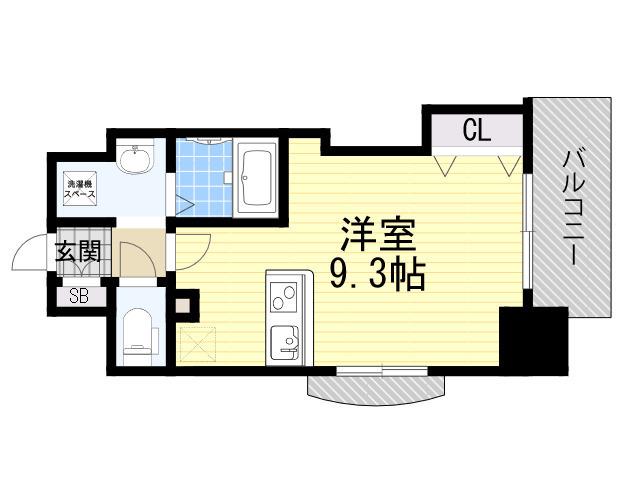 ラグゼ新大阪4(ワンルーム/9階)の間取り写真