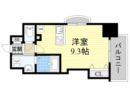 ラグゼ新大阪4(1K/12階)の間取り写真