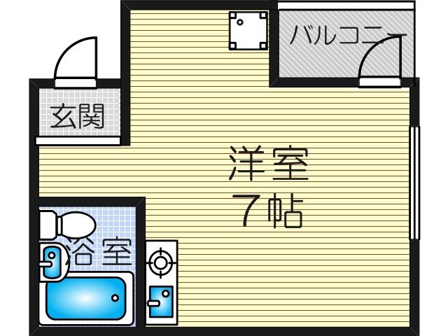 コーポ三津屋(ワンルーム/2階)の間取り写真