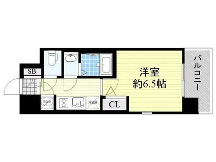 レジュールアッシュ塚本Ⅱ(1K/10階)の間取り写真