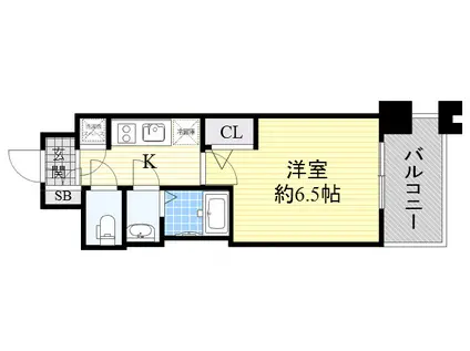 レジュールアッシュ塚本Ⅱ(1K/8階)の間取り写真