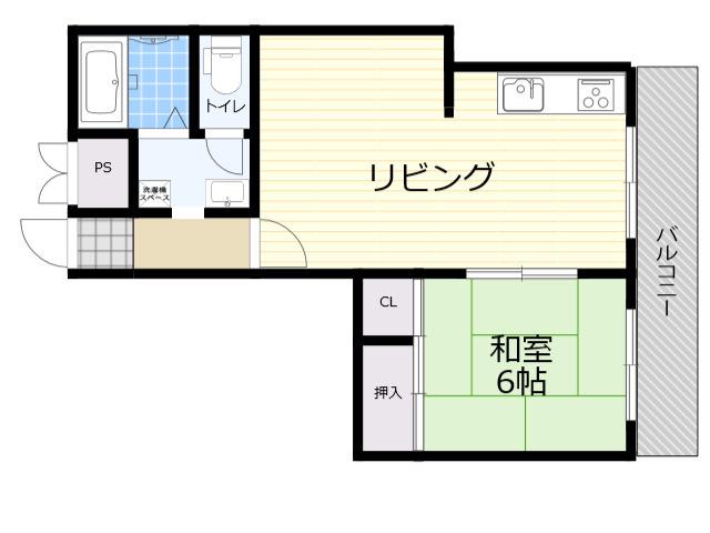 十三マンション(1LDK/3階)の間取り写真