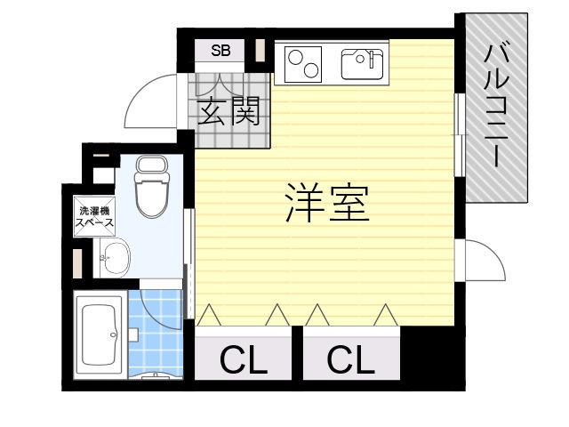 フロンティアゲート淀川(ワンルーム/9階)の間取り写真