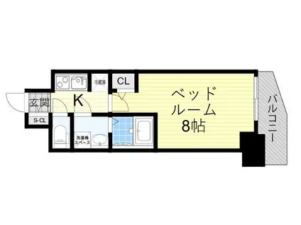 サムティ姫島LIBERLE(1K/2階)の間取り写真