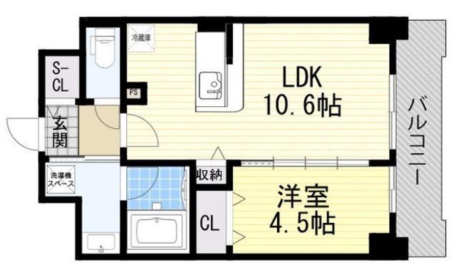 エリジオンⅡ(1LDK/6階)の間取り写真