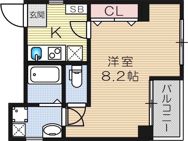 アヴェニール(1K/3階)の間取り写真