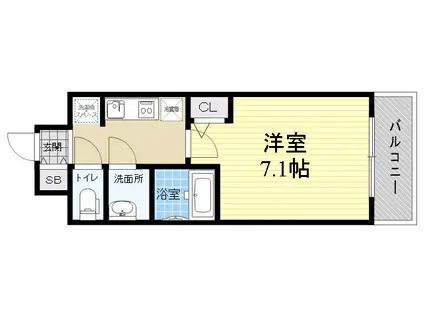 大阪ウエストレジデンス2(1K/8階)の間取り写真