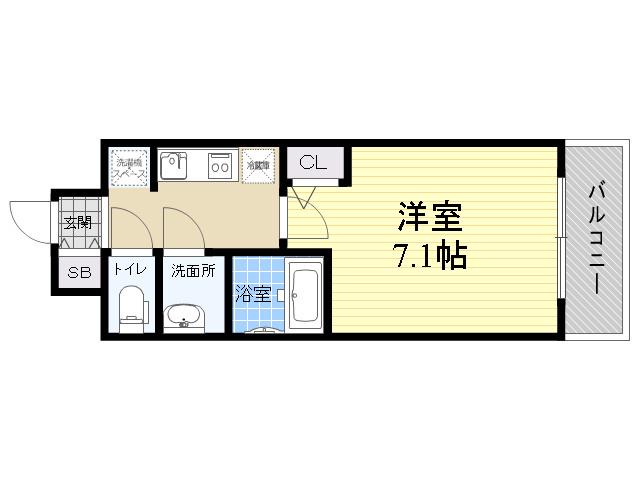 大阪ウエストレジデンス2(1K/8階)の間取り写真
