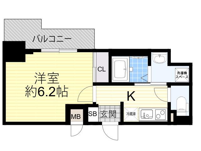 DIMUS新大阪(1K/9階)の間取り写真