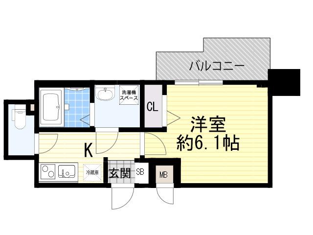 DIMUS新大阪(1K/10階)の間取り写真