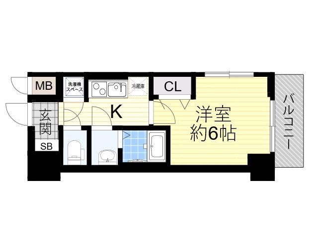 DIMUS新大阪(1K/15階)の間取り写真