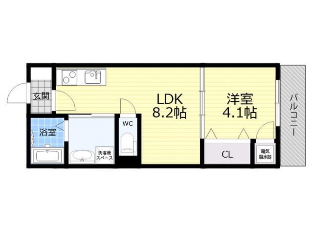 GRANDIR塚本(1LDK/3階)の間取り写真