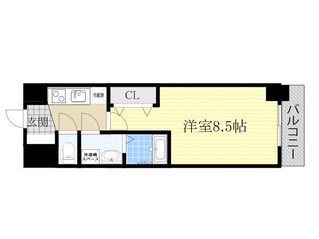 レジデンス塚本ヴィークス(1K/6階)の間取り写真