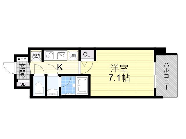 スプランディッド新大阪Ⅴ(1K/2階)の間取り写真