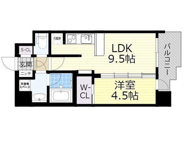 スプランディッド新大阪Ⅴ(1LDK/8階)の間取り写真