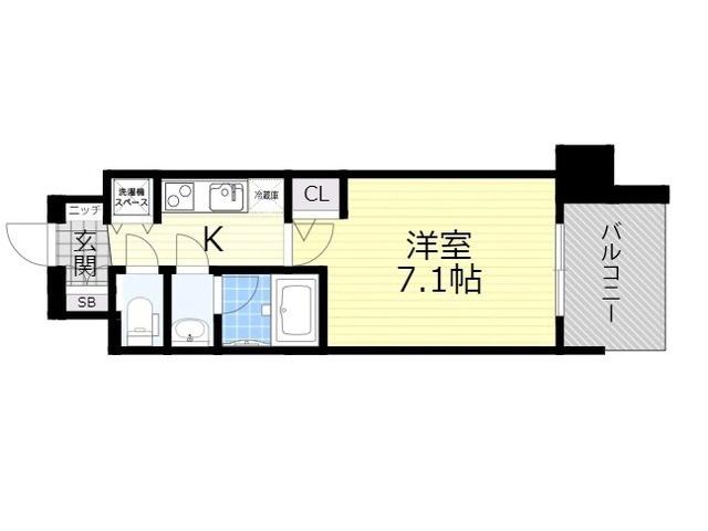 スプランディッド新大阪Ⅴ(1K/5階)の間取り写真