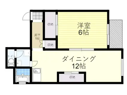 メゾンインペリアル豊里(1LDK/8階)の間取り写真