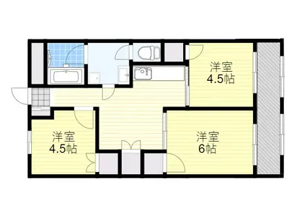 メゾンインペリアル豊里(3DK/9階)の間取り写真